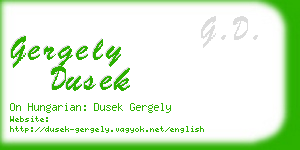 gergely dusek business card